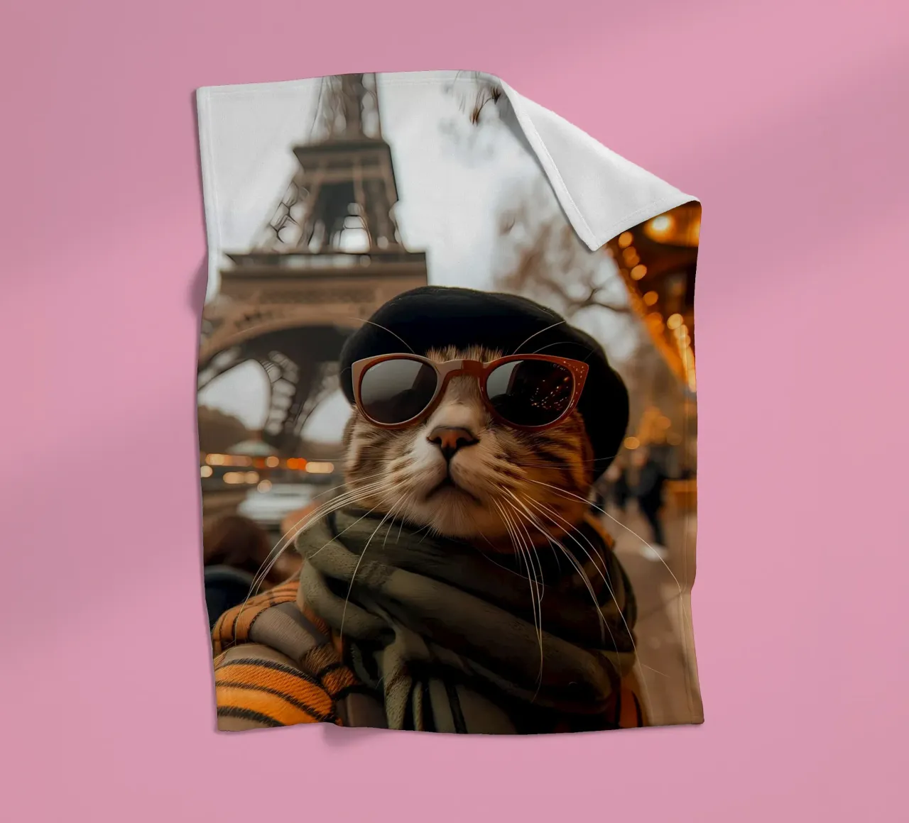 occhiali da sole gatto cappello torre eiffel coperta in pile da Dale Edward YoungJr