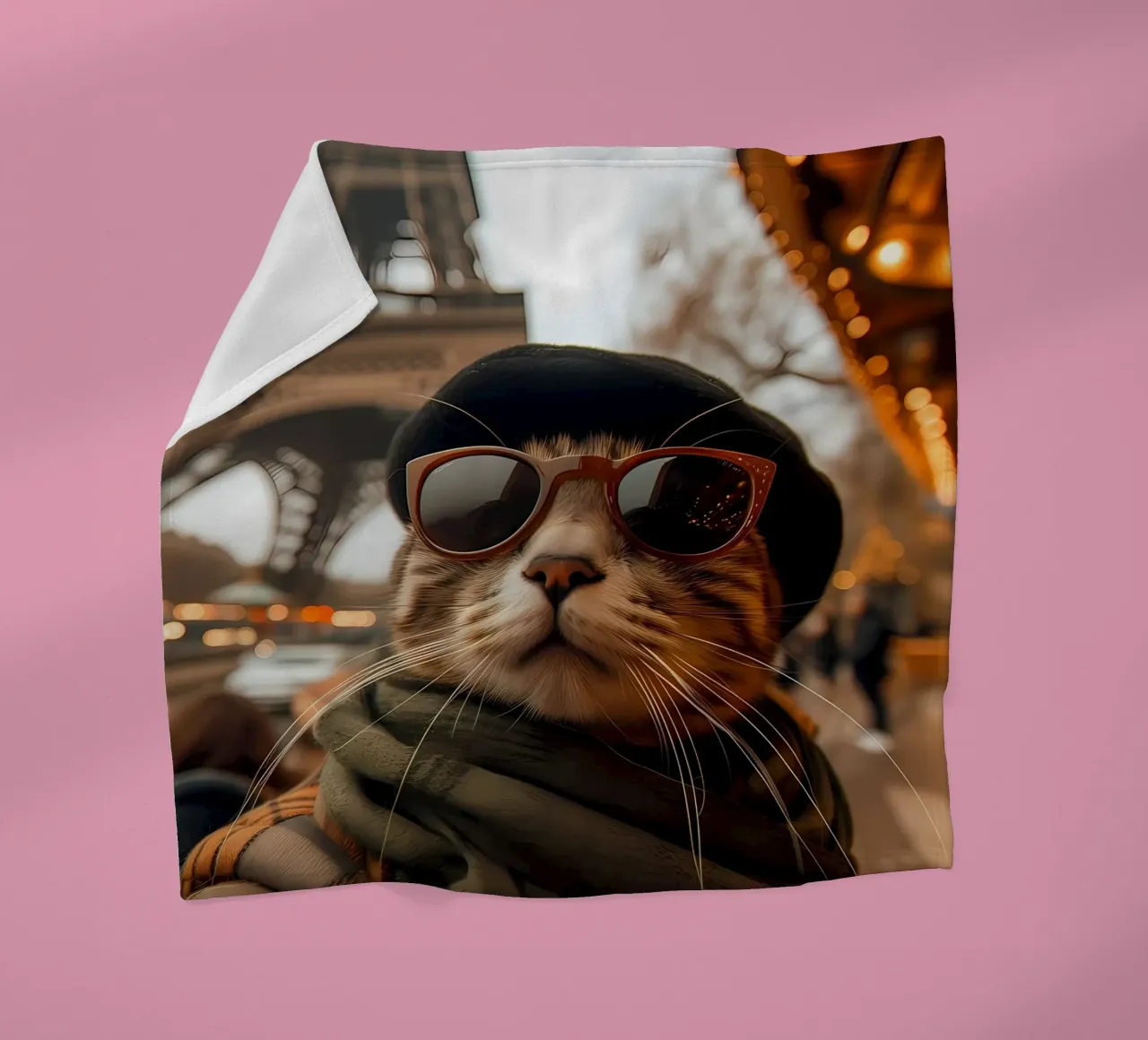occhiali da sole gatto cappello torre eiffel coperta in pile da Dale Edward YoungJr