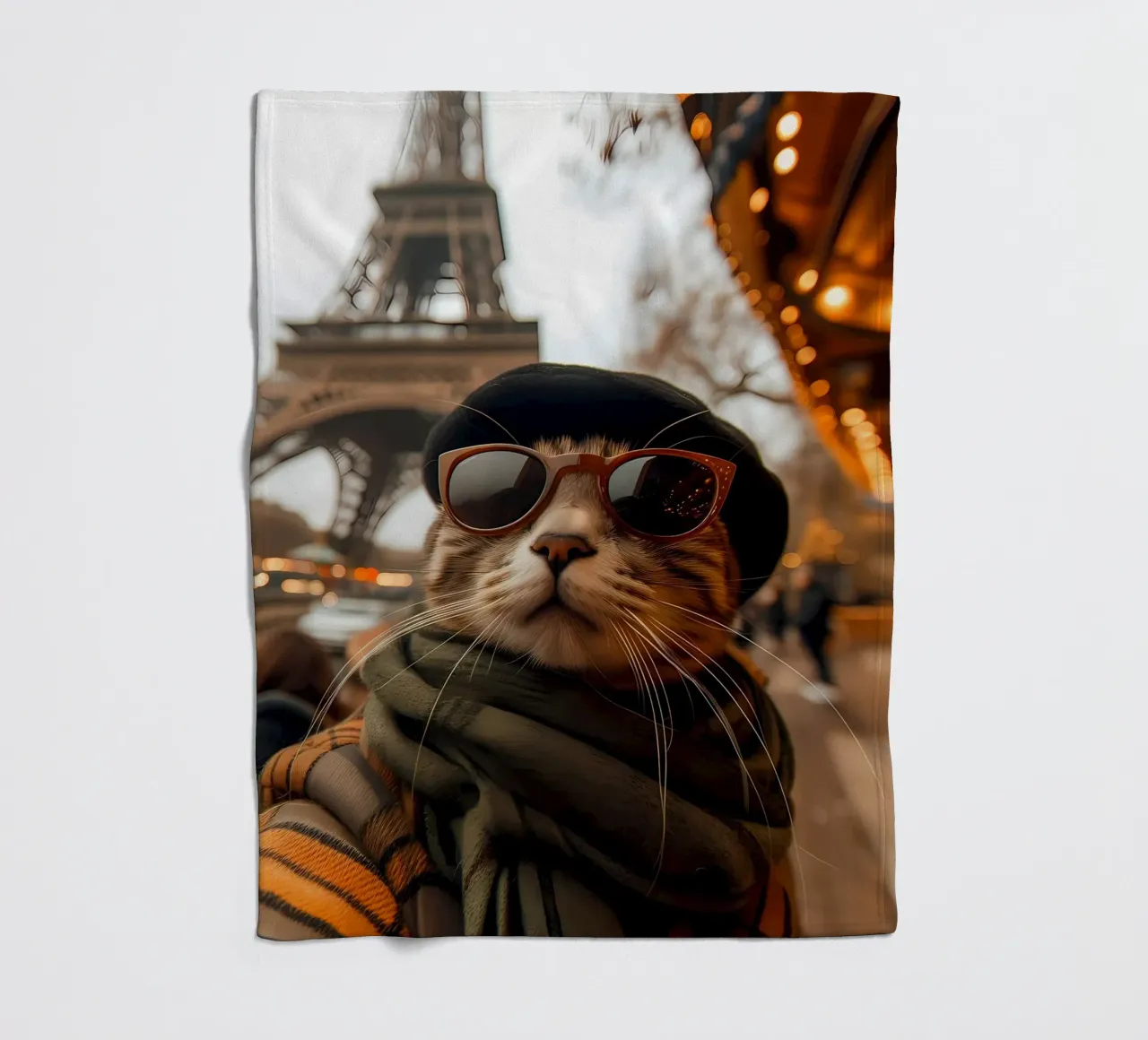 occhiali da sole gatto cappello torre eiffel coperta in pile da Dale Edward YoungJr
