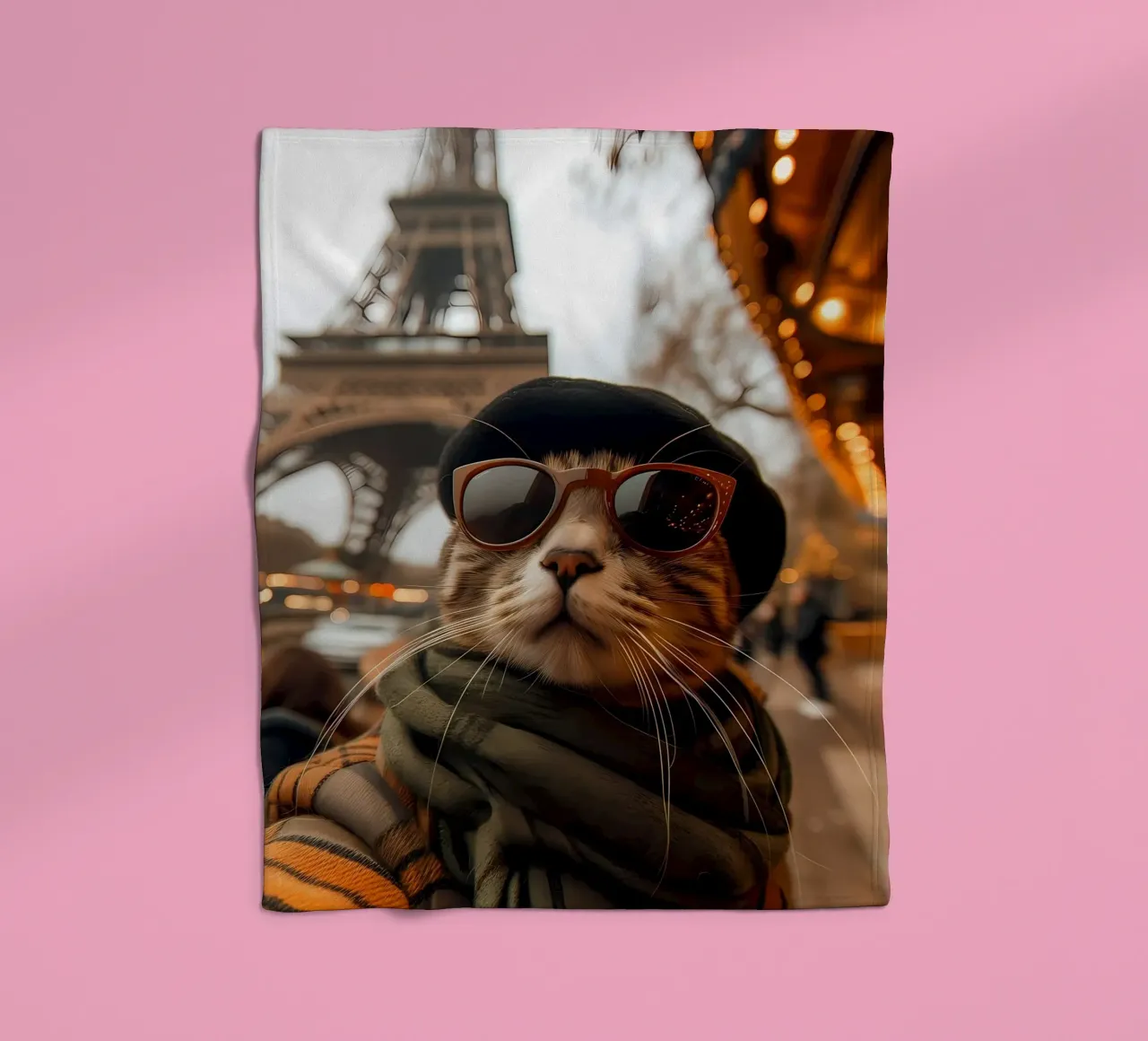 occhiali da sole gatto cappello torre eiffel coperta in pile da Dale Edward YoungJr