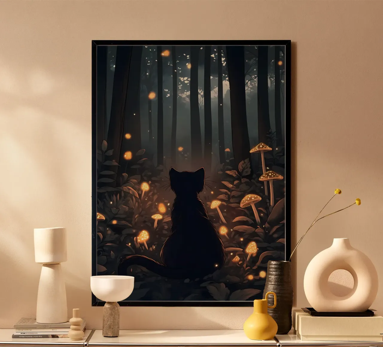 gato bosque setas luciérnagas hahnemühle de Dale Edward YoungJr
