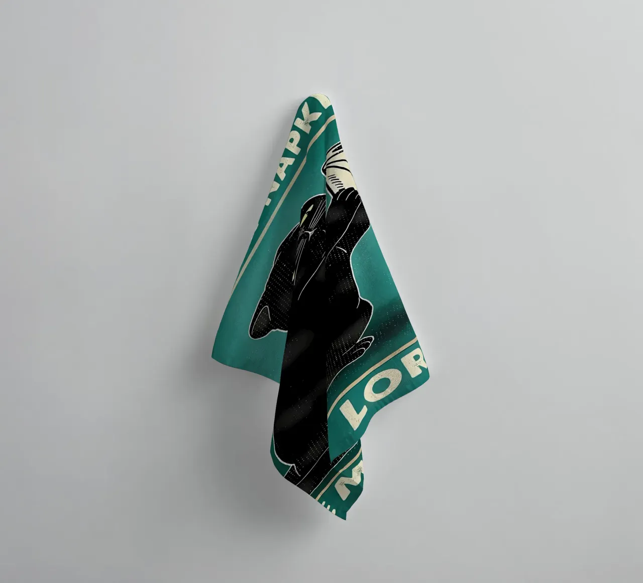 black cat funny expression toilet paper roll towel by Dale Edward YoungJr