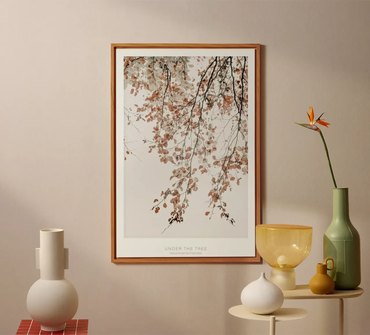 Under the Tree Fagus Syl Birch Tree alu-dibond by Monika Strigel