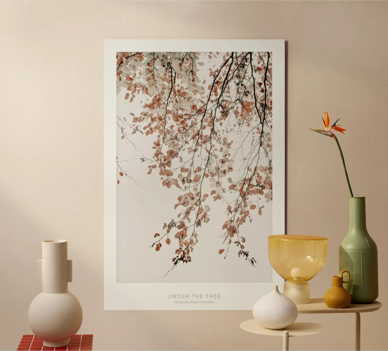 Under the Tree Fagus Syl Birch Tree alu-dibond by Monika Strigel