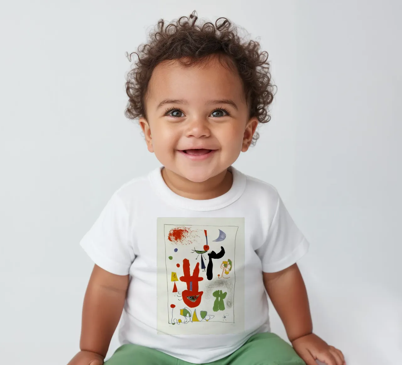 Acrobats in night garden Joan Miro baby t-shirt by phillipp veisenberg