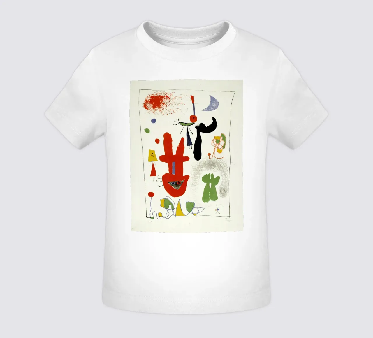 Acrobats in night garden Joan Miro baby t-shirt by phillipp veisenberg