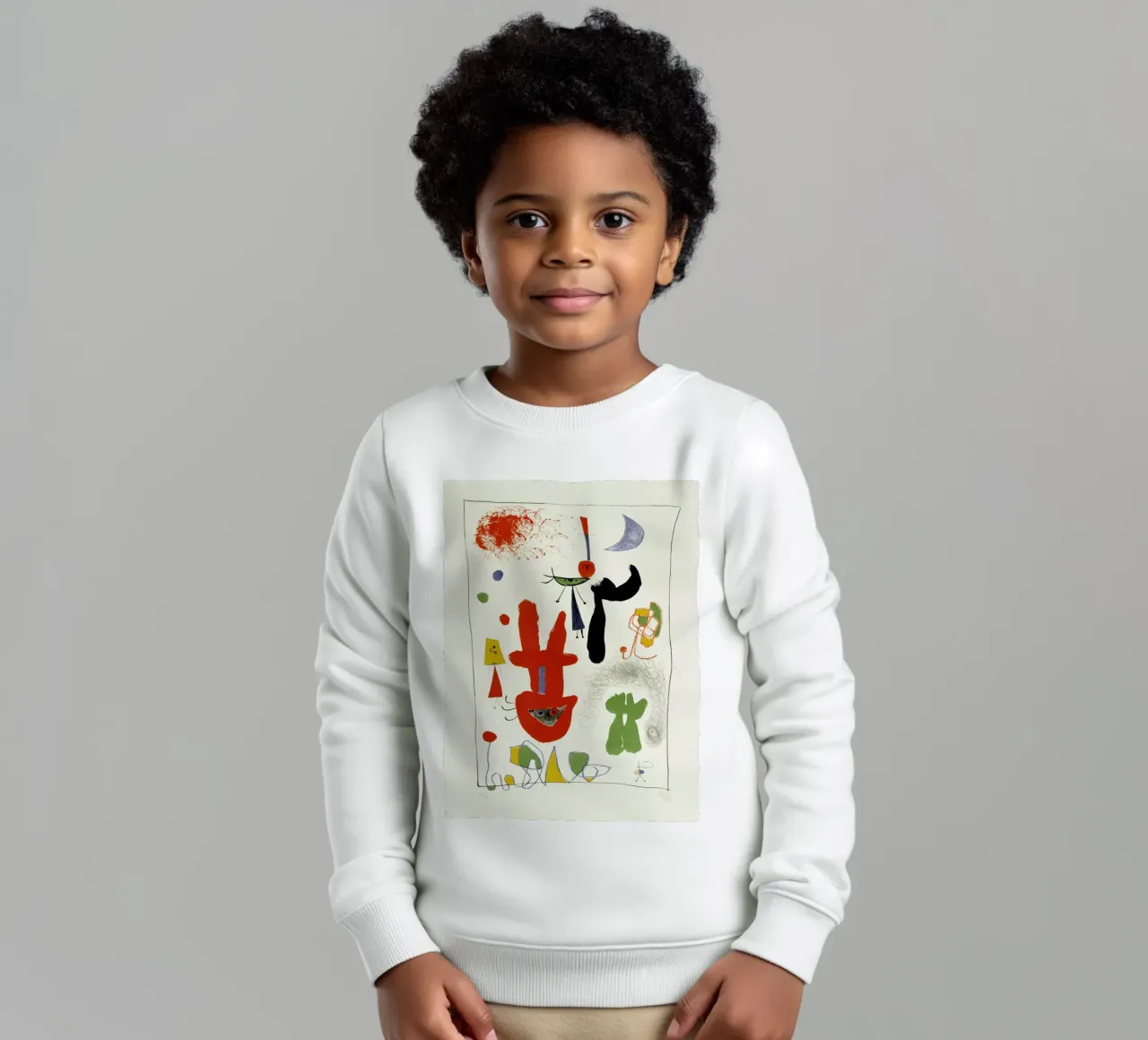 Acróbatas en jardín nocturno Joan Miró sudadera para niño de phillipp veisenberg