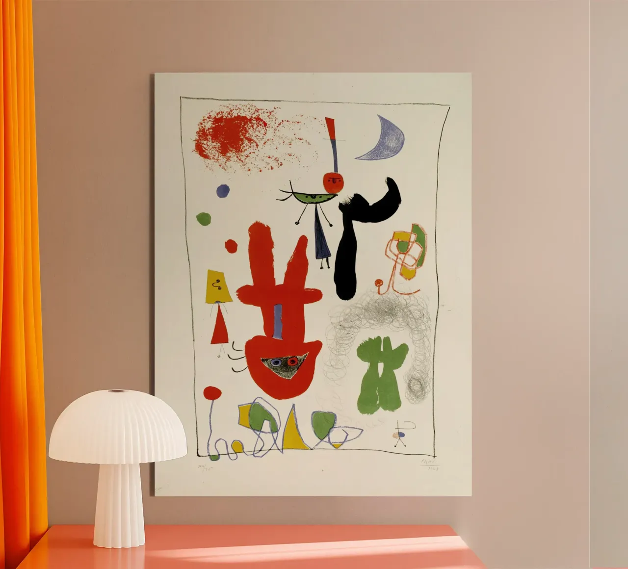 Acrobats in night garden Joan Miro forex plate by phillipp veisenberg