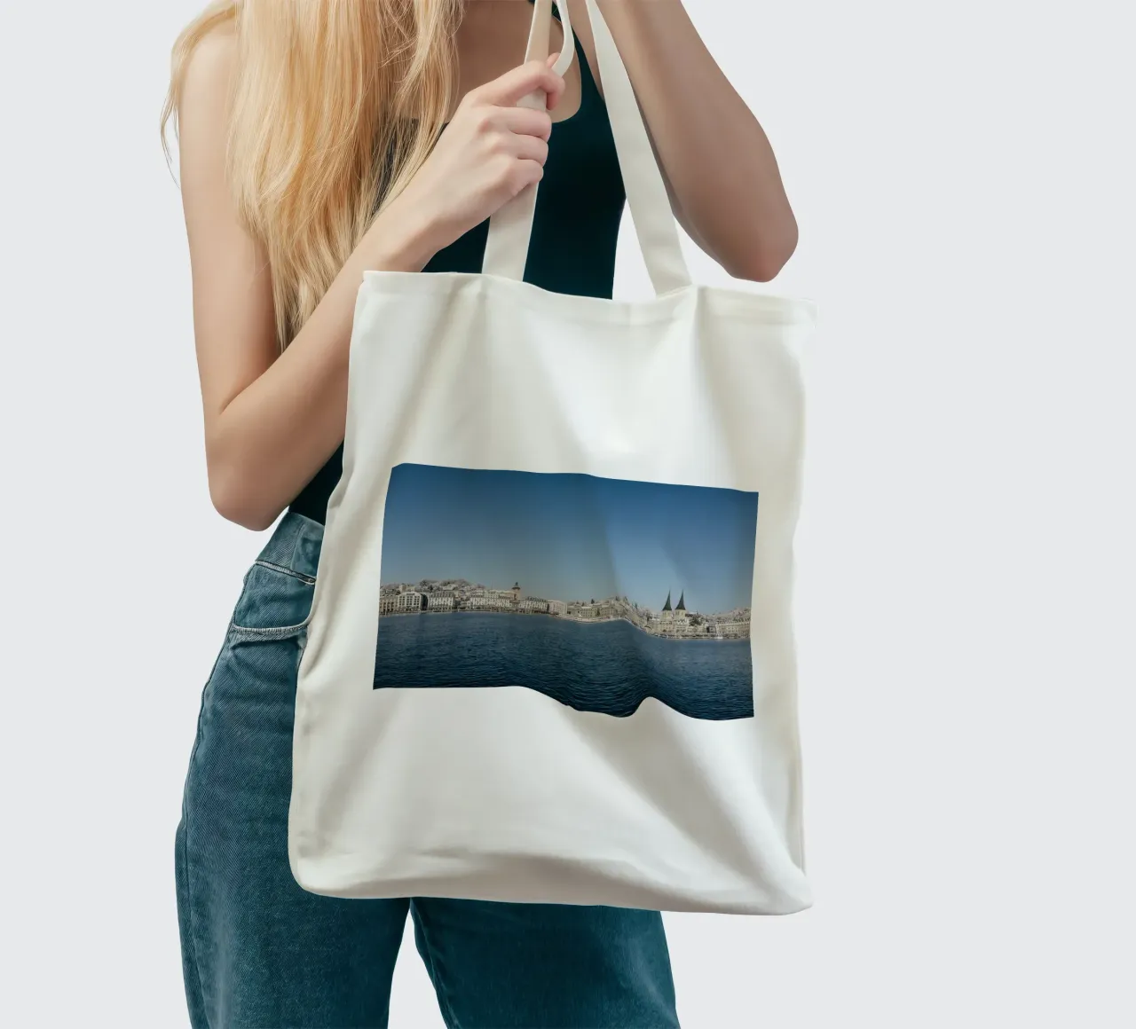 Winter in Lucerne by the lake tote bag by LucernePictures