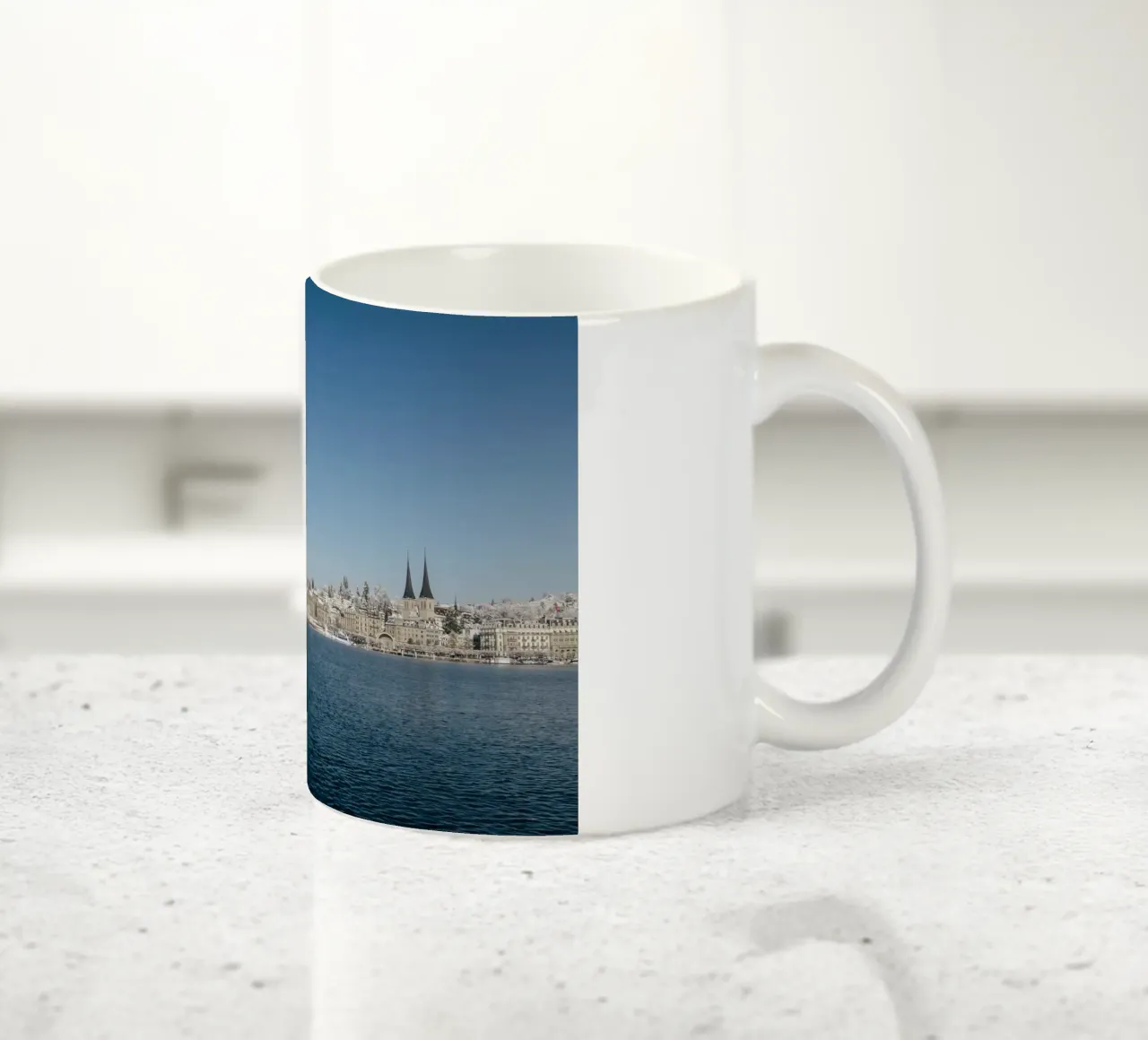 Inverno a Lucerna sul lago tazza in ceramica da LucernePictures