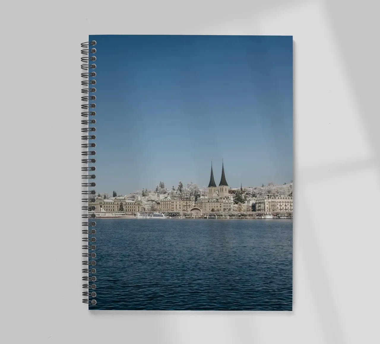 Winter in Lucerne by the lake spiral notebook by LucernePictures