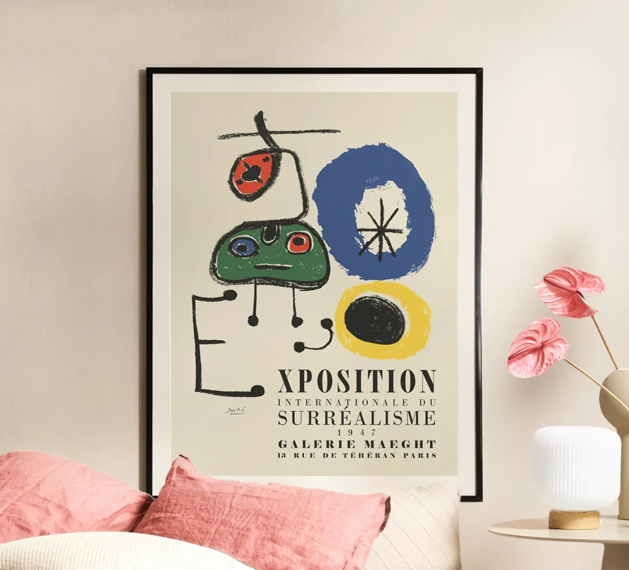 1947 mostra internazionale del surrealismo poster con telaio in plastica da phillipp veisenberg