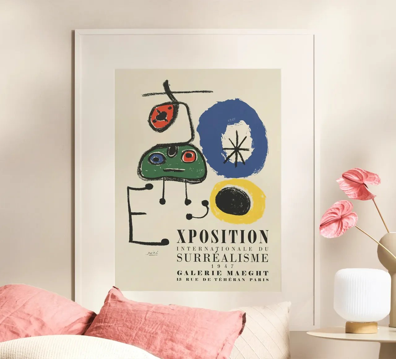 1947 mostra internazionale del surrealismo poster con telaio in plastica da phillipp veisenberg