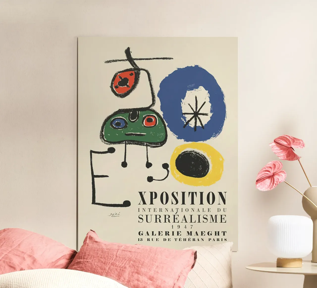 1947 mostra internazionale del surrealismo poster con telaio in plastica da phillipp veisenberg