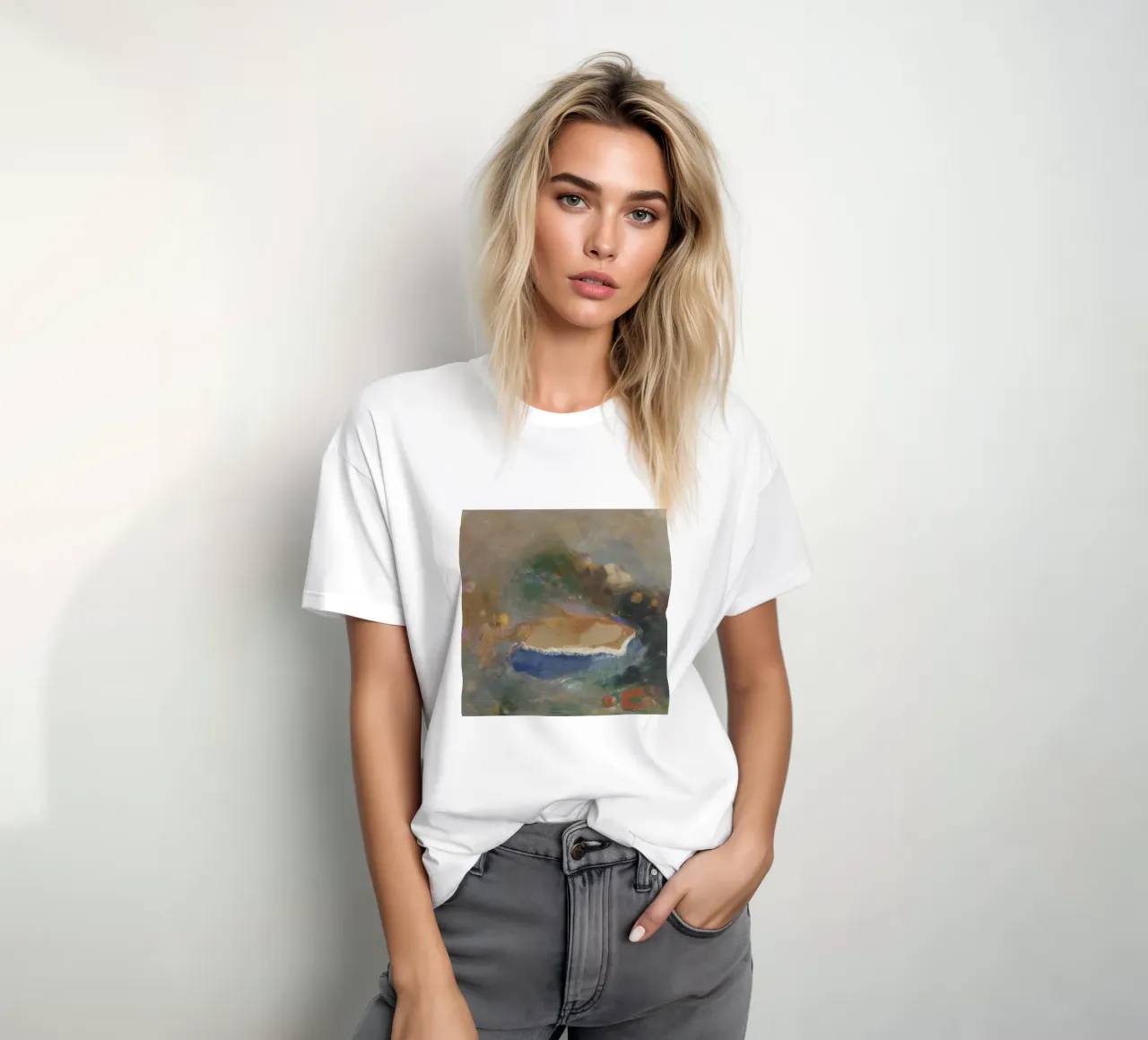 Odilon Redon - Ophelia con un pesce azzurro nell'acqua t-shirt da Wirla