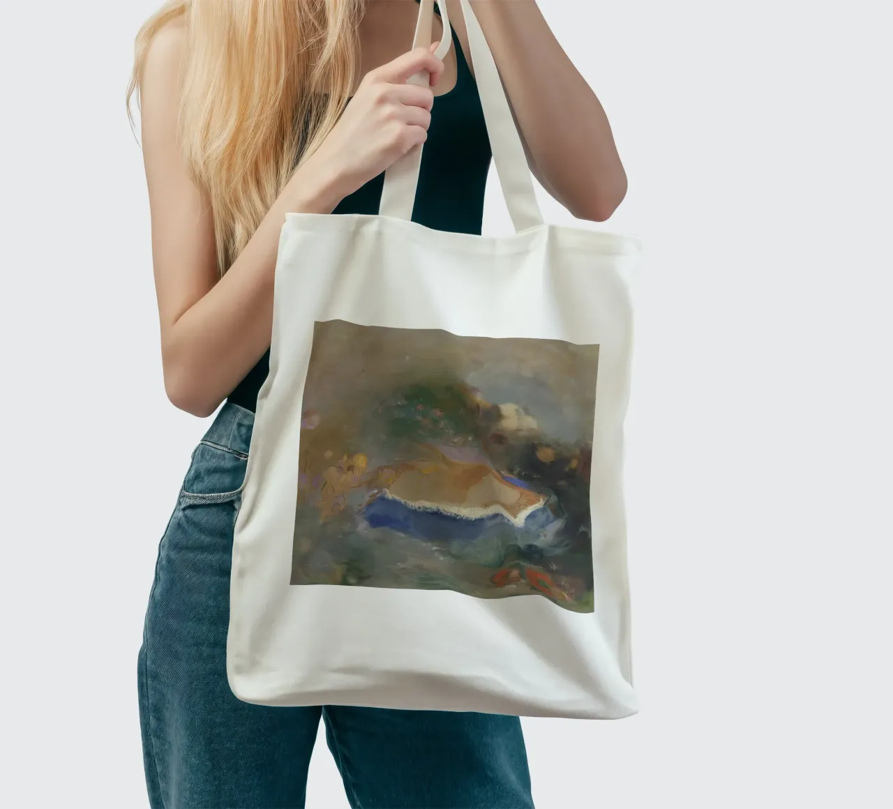 Odilon Redon - Ophelia con un pesce azzurro nell'acqua borsa in juta da Wirla