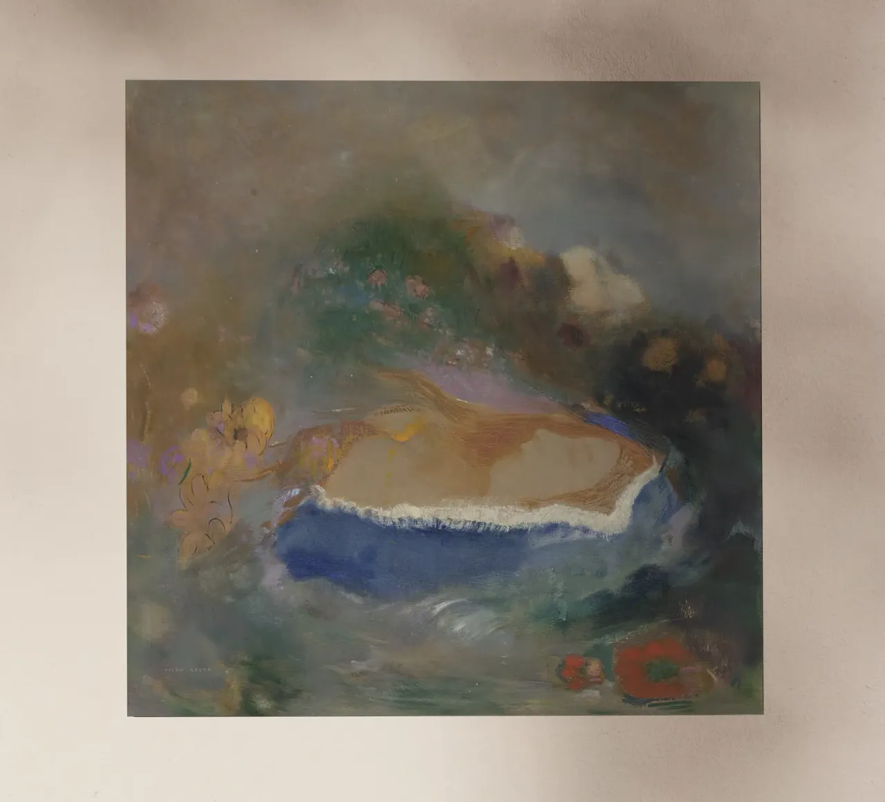 Odilon Redon - Ophelia con un pesce azzurro nell'acqua pellicola backlit da Wirla