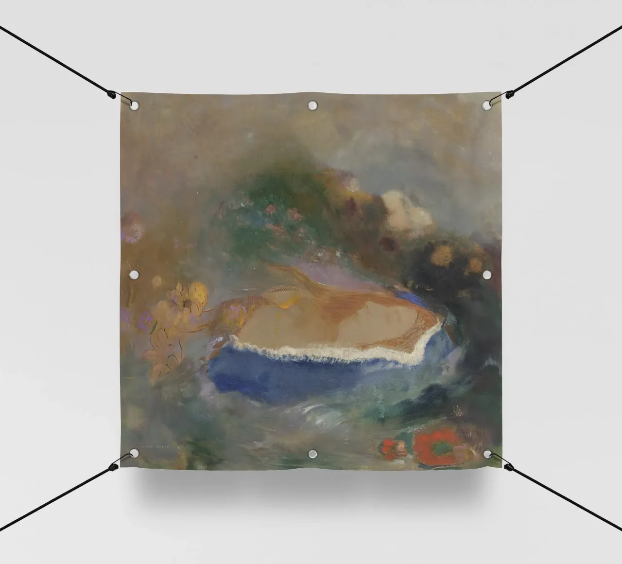 Odilon Redon - Ophelia con un pesce azzurro nell'acqua telo in pvc da Wirla