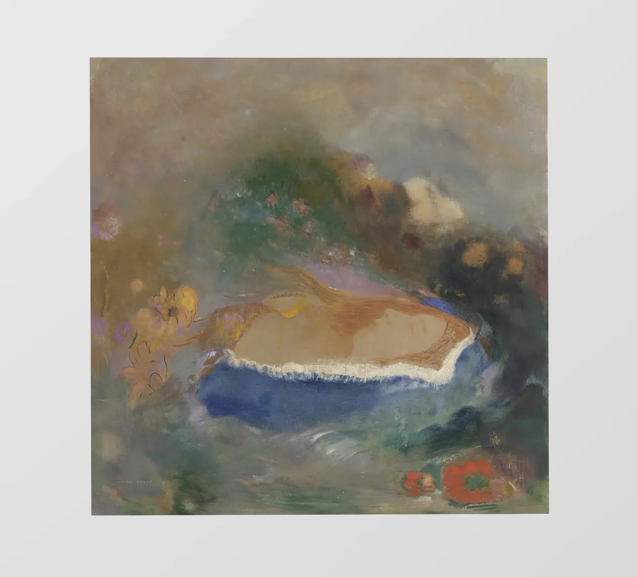 Odilon Redon - Ophelia con un pesce azzurro nell'acqua telo in pvc da Wirla