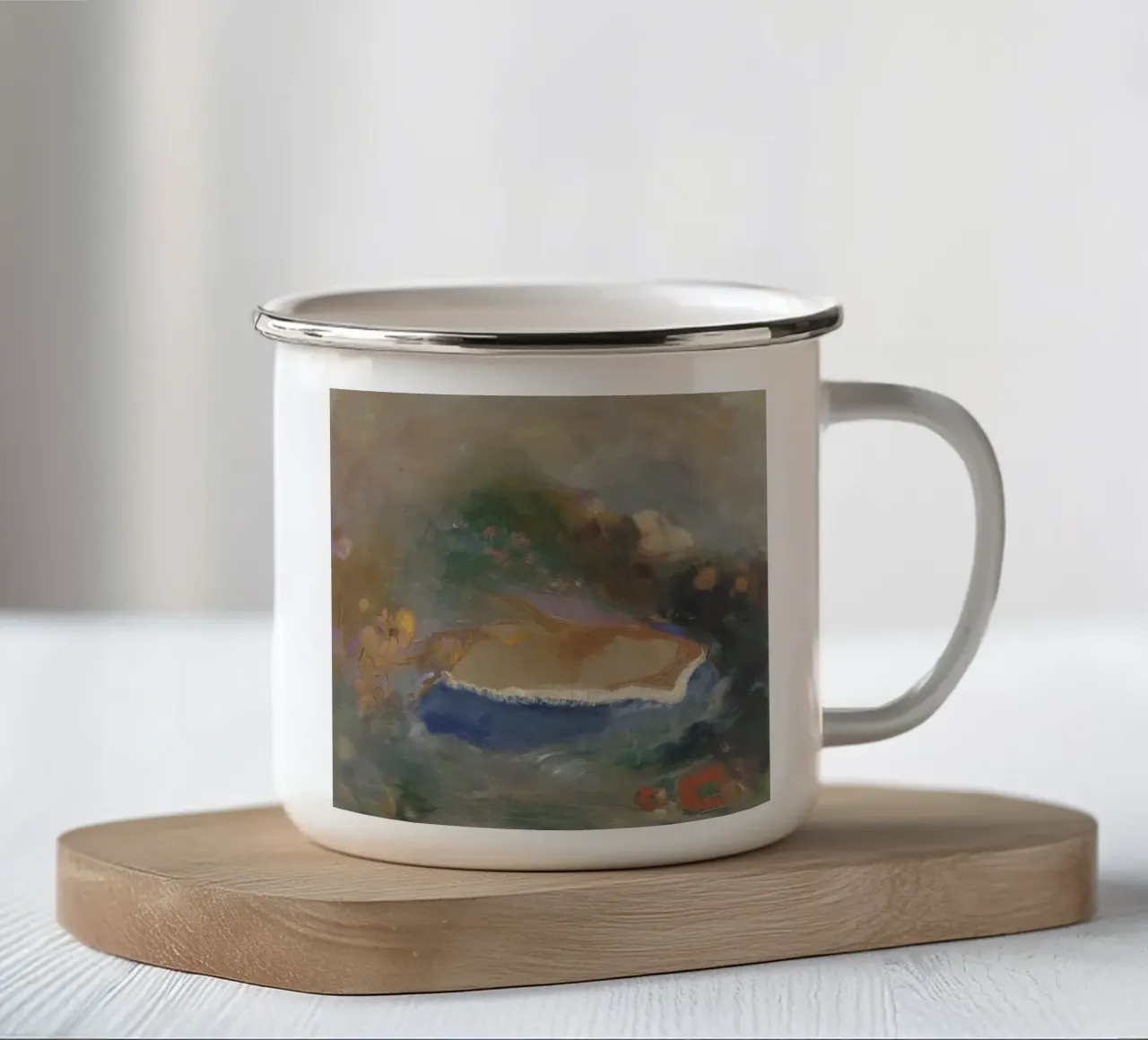 Odilon Redon - Ophélie avec une mauviette bleue dans l'eau mug en émail de Wirla