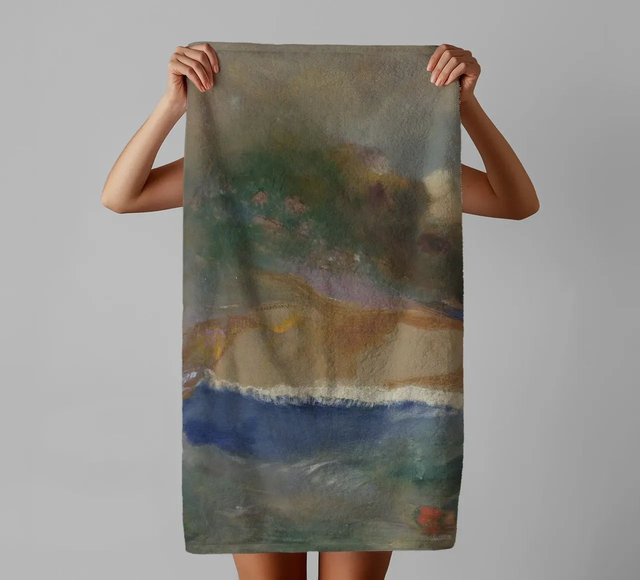 Odilon Redon - Ophelia con un pesce azzurro nell'acqua asciugamano da bagno da Wirla