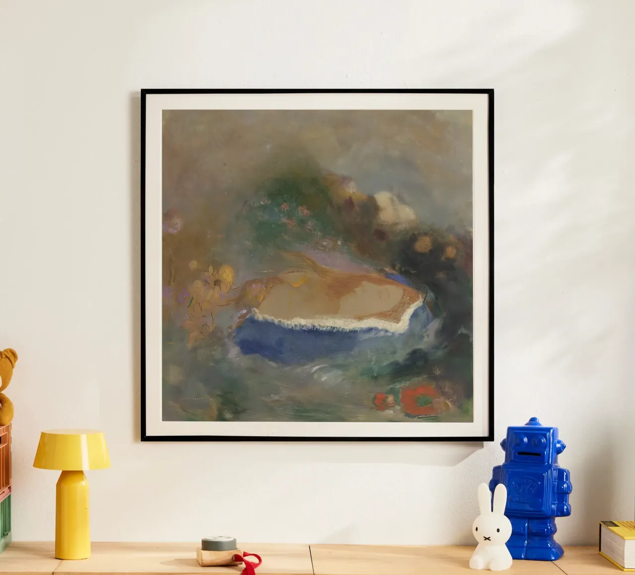 Odilon Redon - Ophelia con un pesce azzurro nell'acqua carta hahnemühle da Wirla