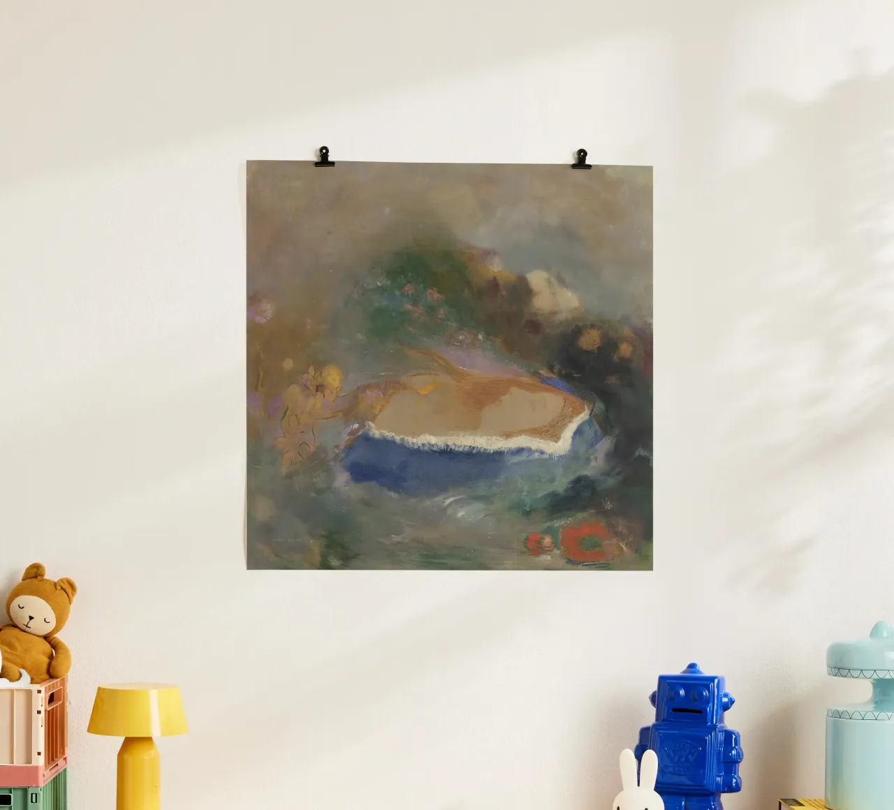Odilon Redon - Ophelia con un pesce azzurro nell'acqua carta hahnemühle da Wirla