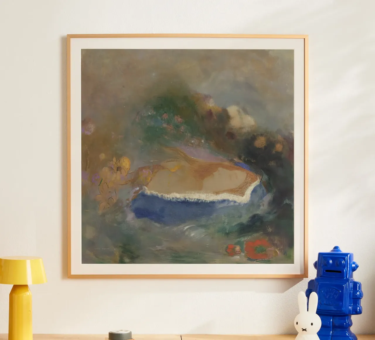 Odilon Redon - Ophelia con un pesce azzurro nell'acqua carta hahnemühle da Wirla