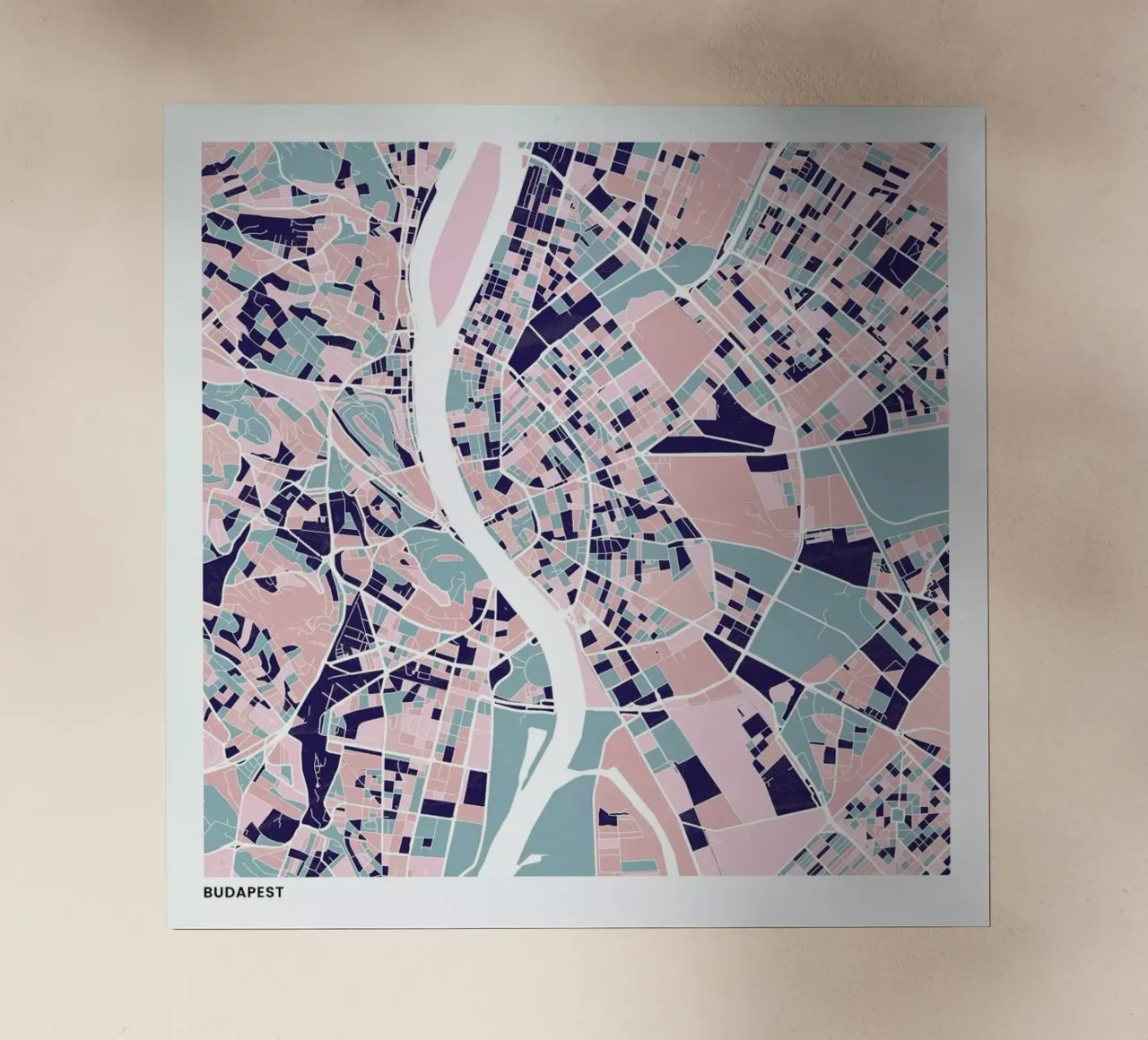 Budapest III pellicola backlit da The Cartography Collection