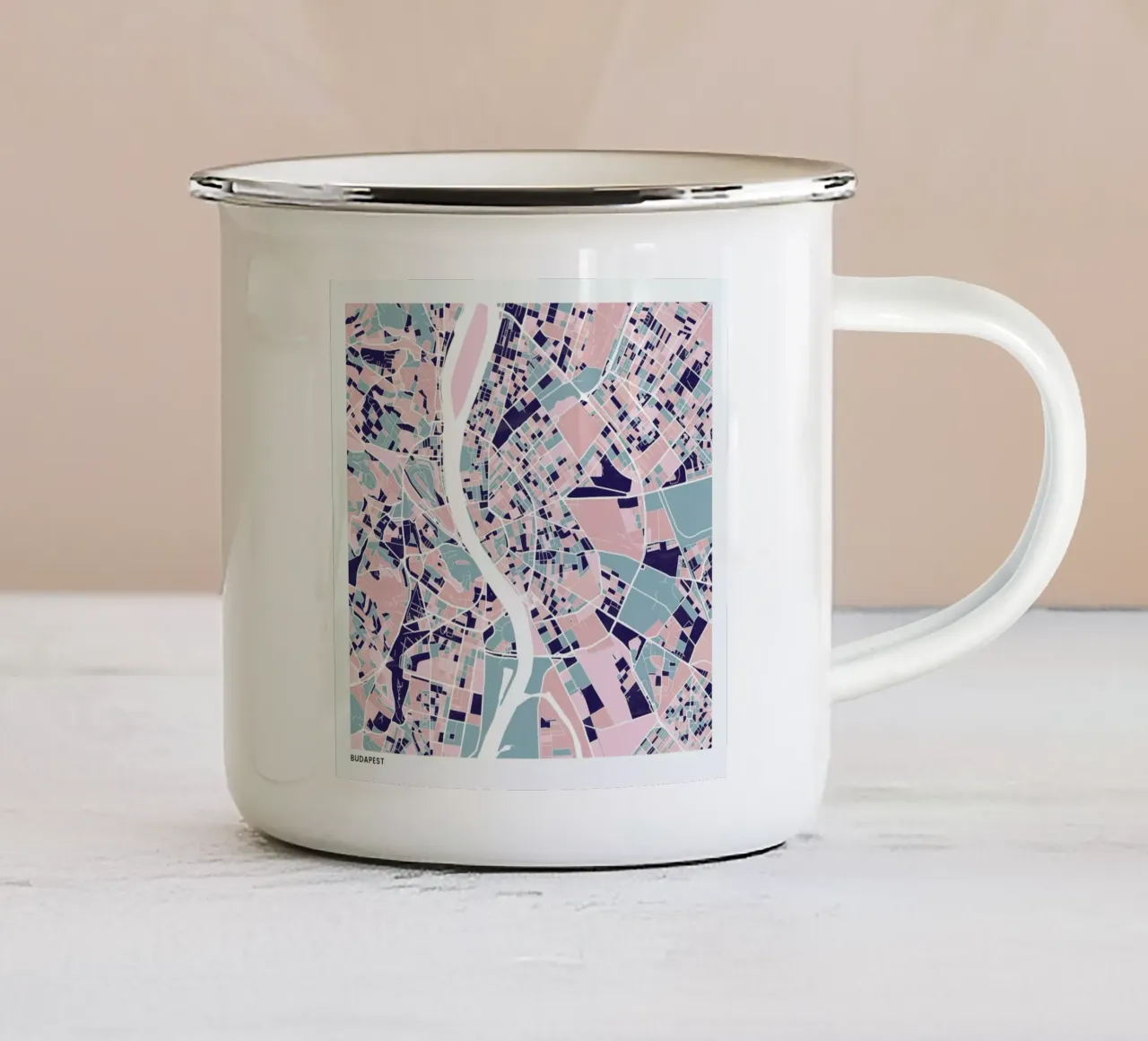 Budapest III tazza in smalto da The Cartography Collection