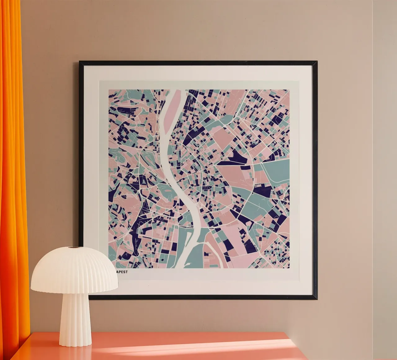 Budapest III poster da The Cartography Collection