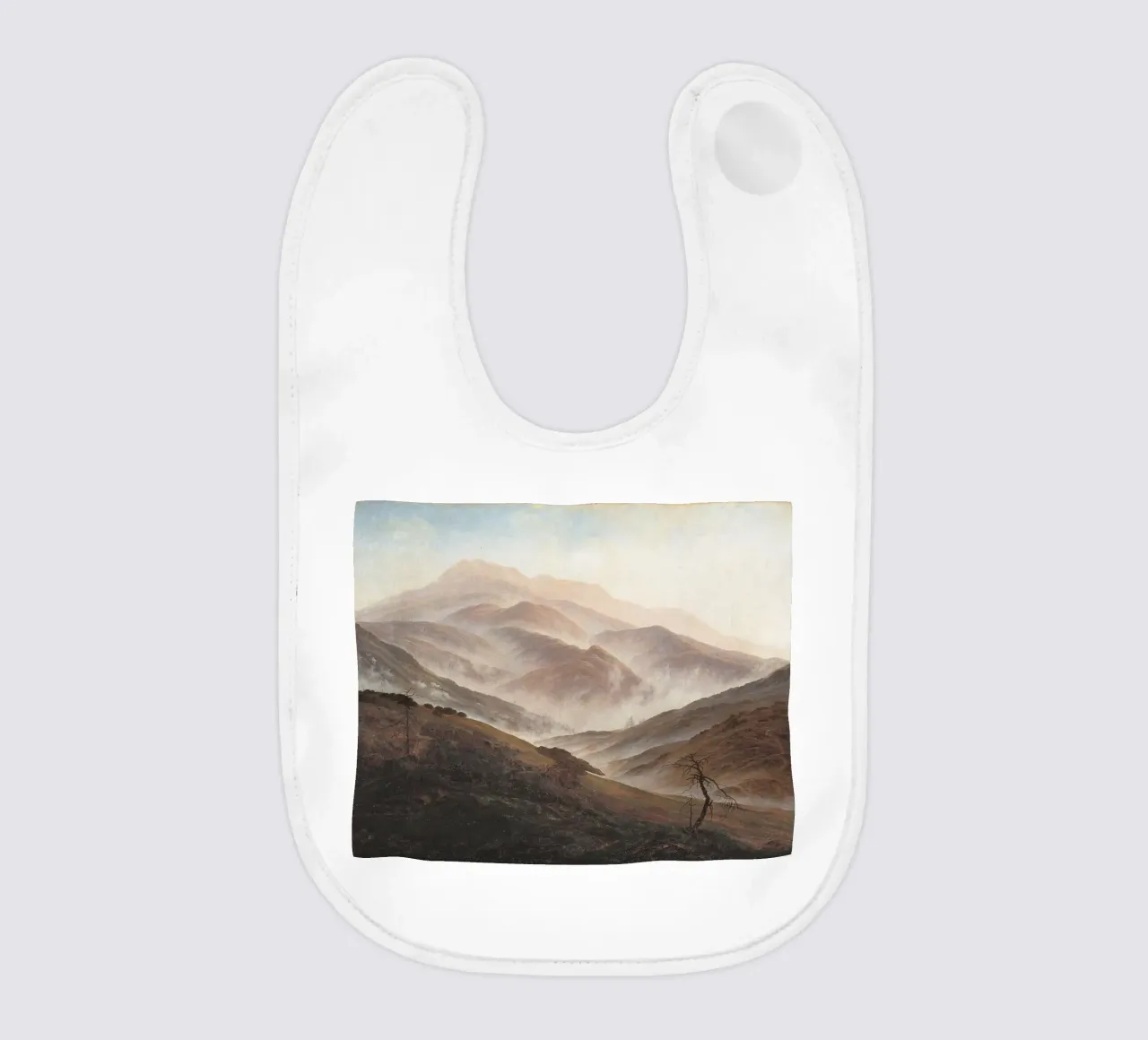 Caspar David Friedrich - Montagna con nebbia ascendente bavaglino da Wirla