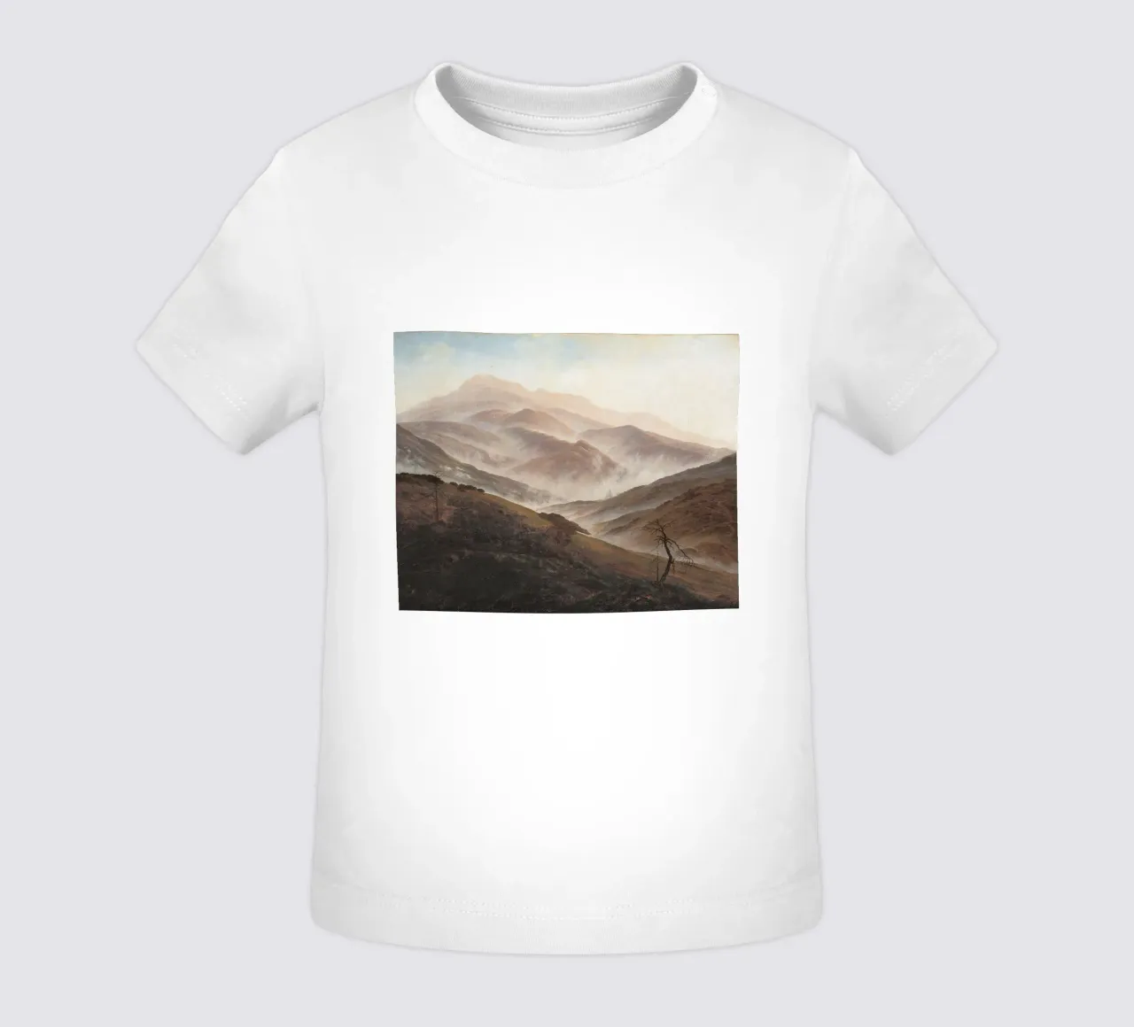 Caspar David Friedrich - Montagna con nebbia ascendente maglietta neonato da Wirla