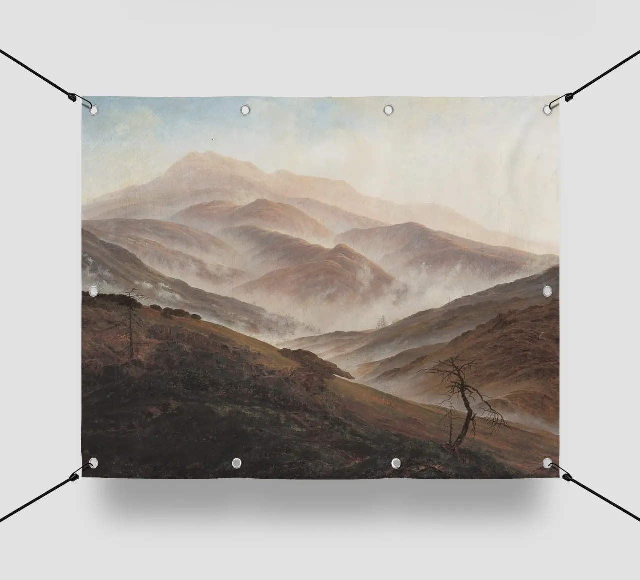 Caspar David Friedrich - Montagna con nebbia ascendente telo in pvc da Wirla