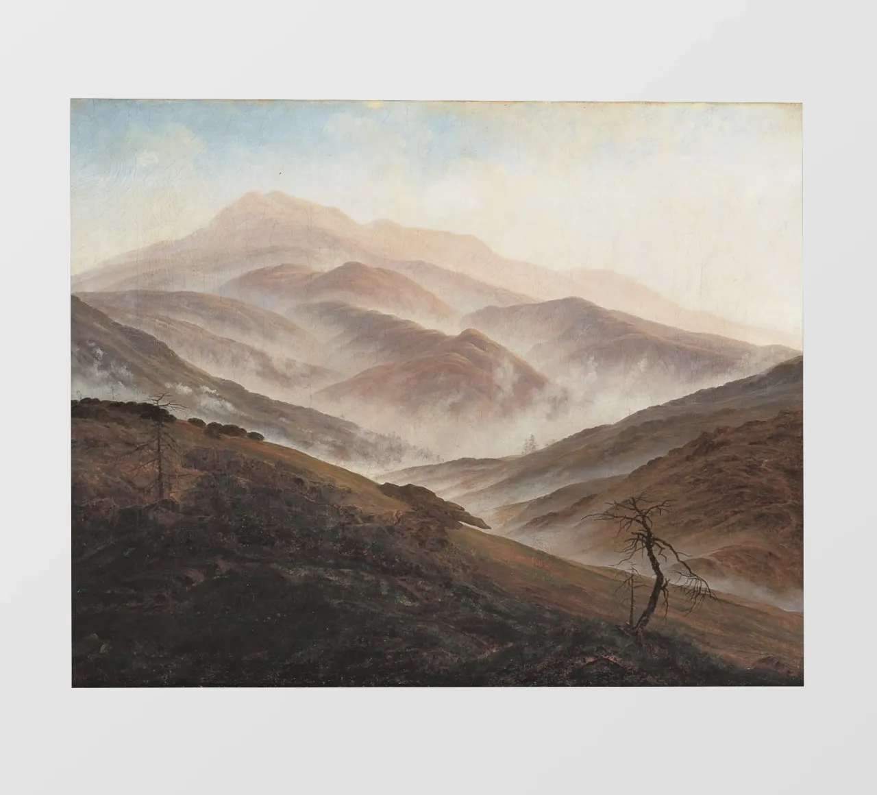Caspar David Friedrich - Montagna con nebbia ascendente telo in pvc da Wirla