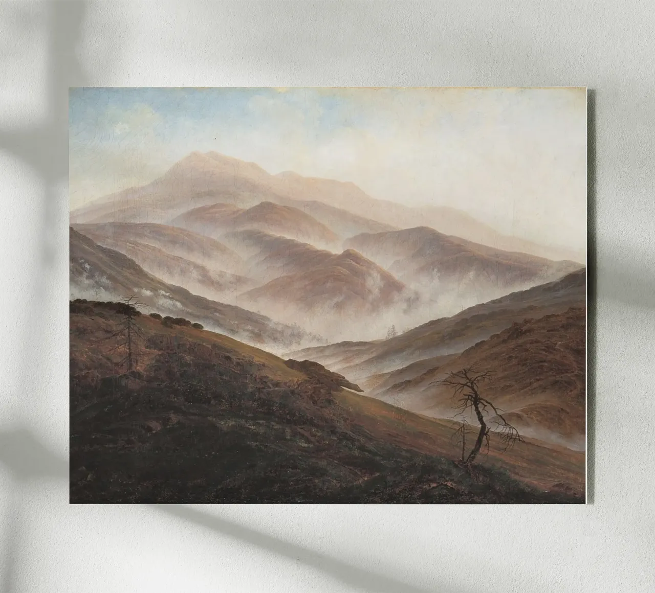 Caspar David Friedrich - Montagna con nebbia ascendente plexiglass da Wirla
