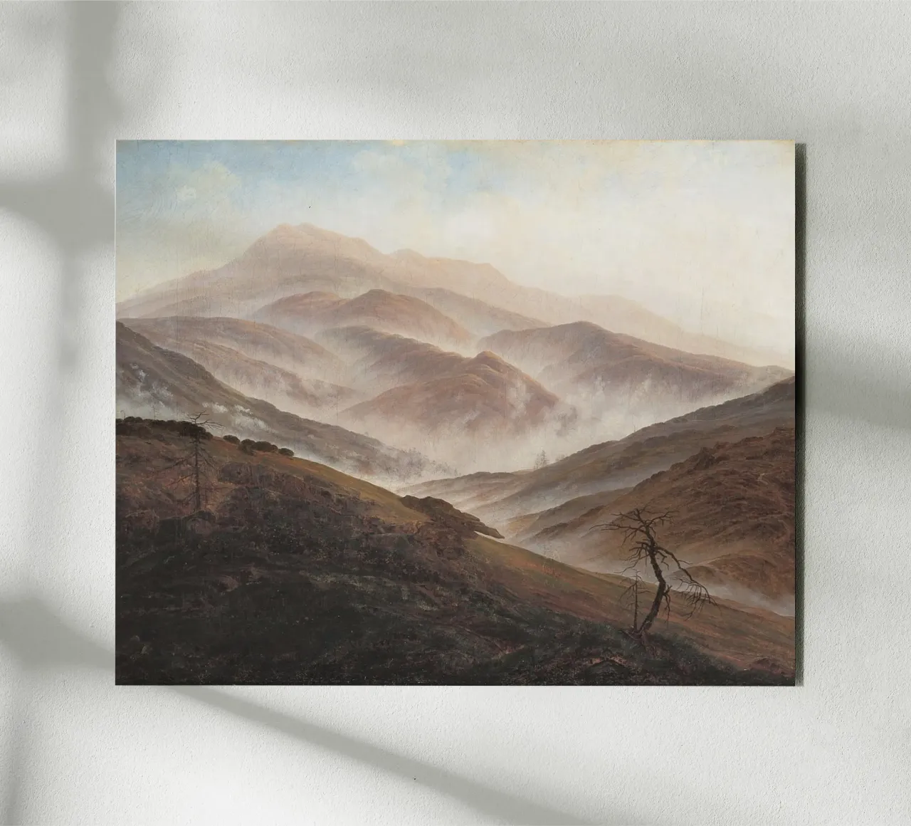Caspar David Friedrich - Montagna con nebbia ascendente alluminio dibond da Wirla