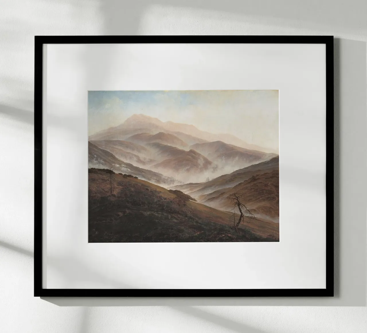 Caspar David Friedrich - Montagna con nebbia ascendente carta hahnemühle da Wirla