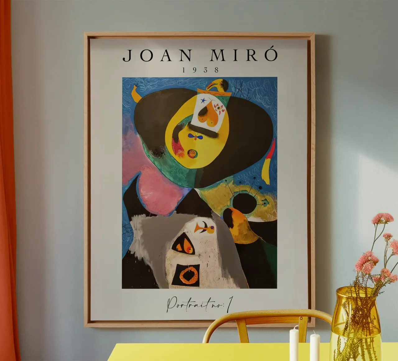 Joan Miro 1938 Ritratto n. 1 tela con Cornice a cassetta da phillipp veisenberg