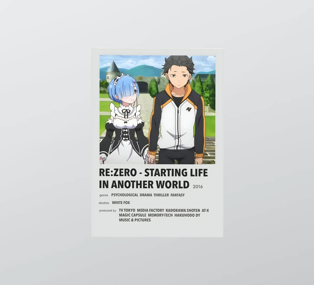 RE ZERO - STARTING LIFE IN ANOTHER WORLD 2016 adesivo da Totoya
