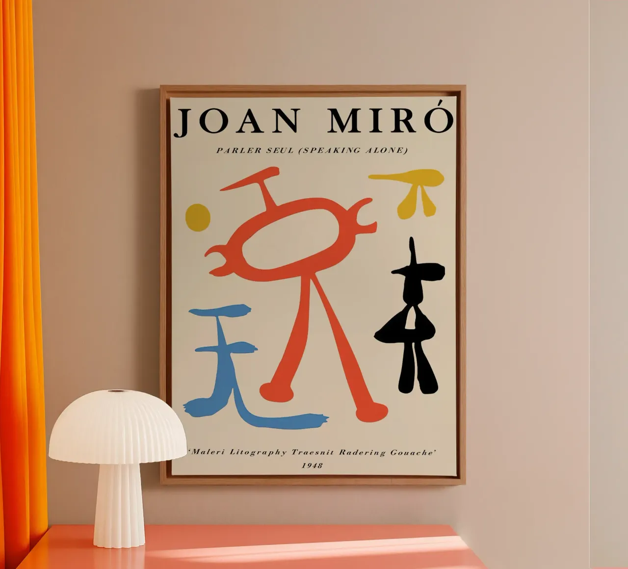 Joan Miro Parler Seul ( Spiking Alone) 1948 canvas with Floater frame by phillipp veisenberg