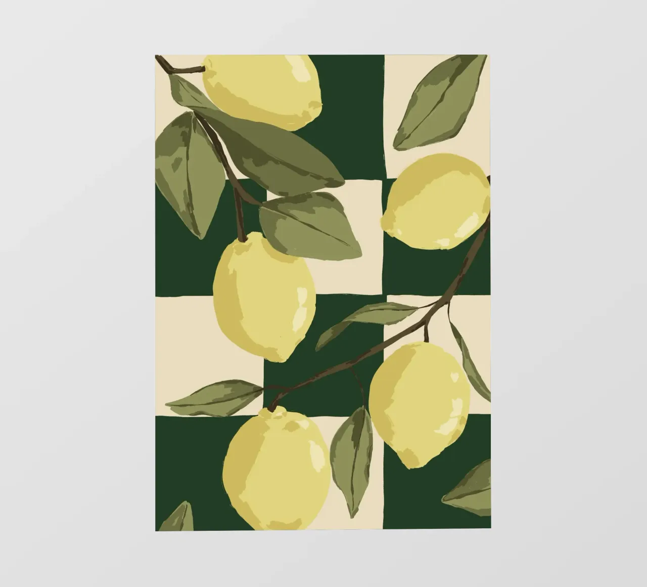 Illustrazione di limoni su piastrelle verdi. pellicola backlit da Sixmai
