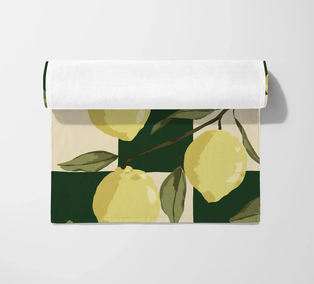 Illustrazione di limoni su piastrelle verdi. telo mare da Sixmai