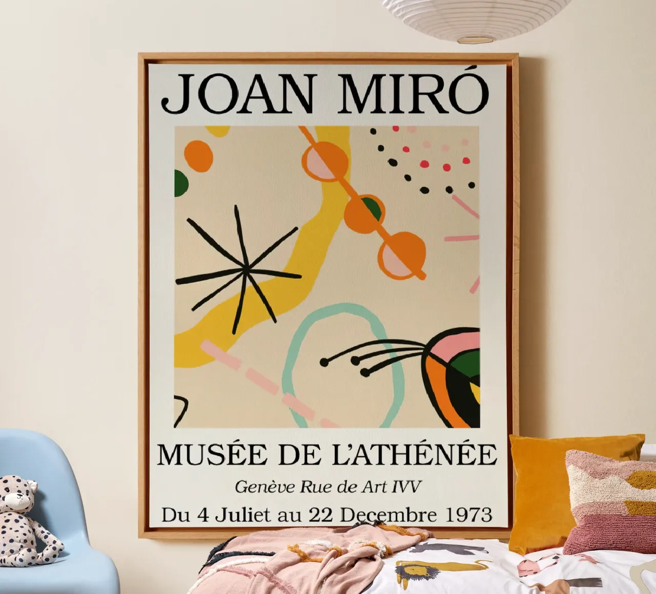 Joan Miro Musee De Lathenee 1973 canvas with Floater frame by phillipp veisenberg