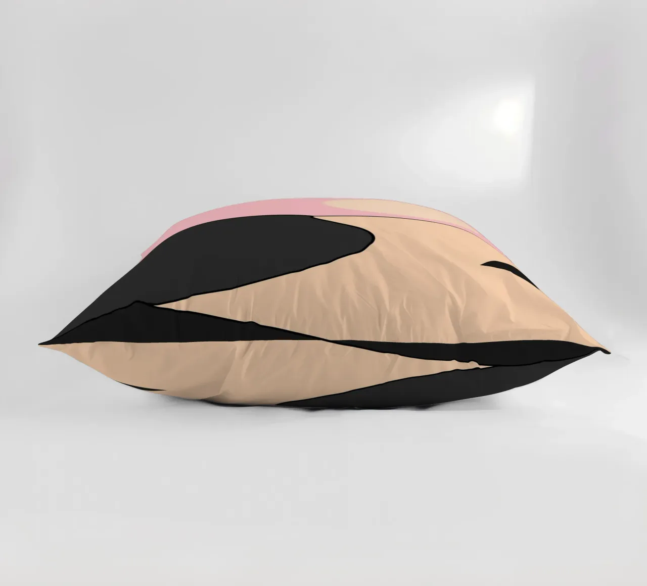 Happy Place Black Pink decorative cushion by SilverPegasus