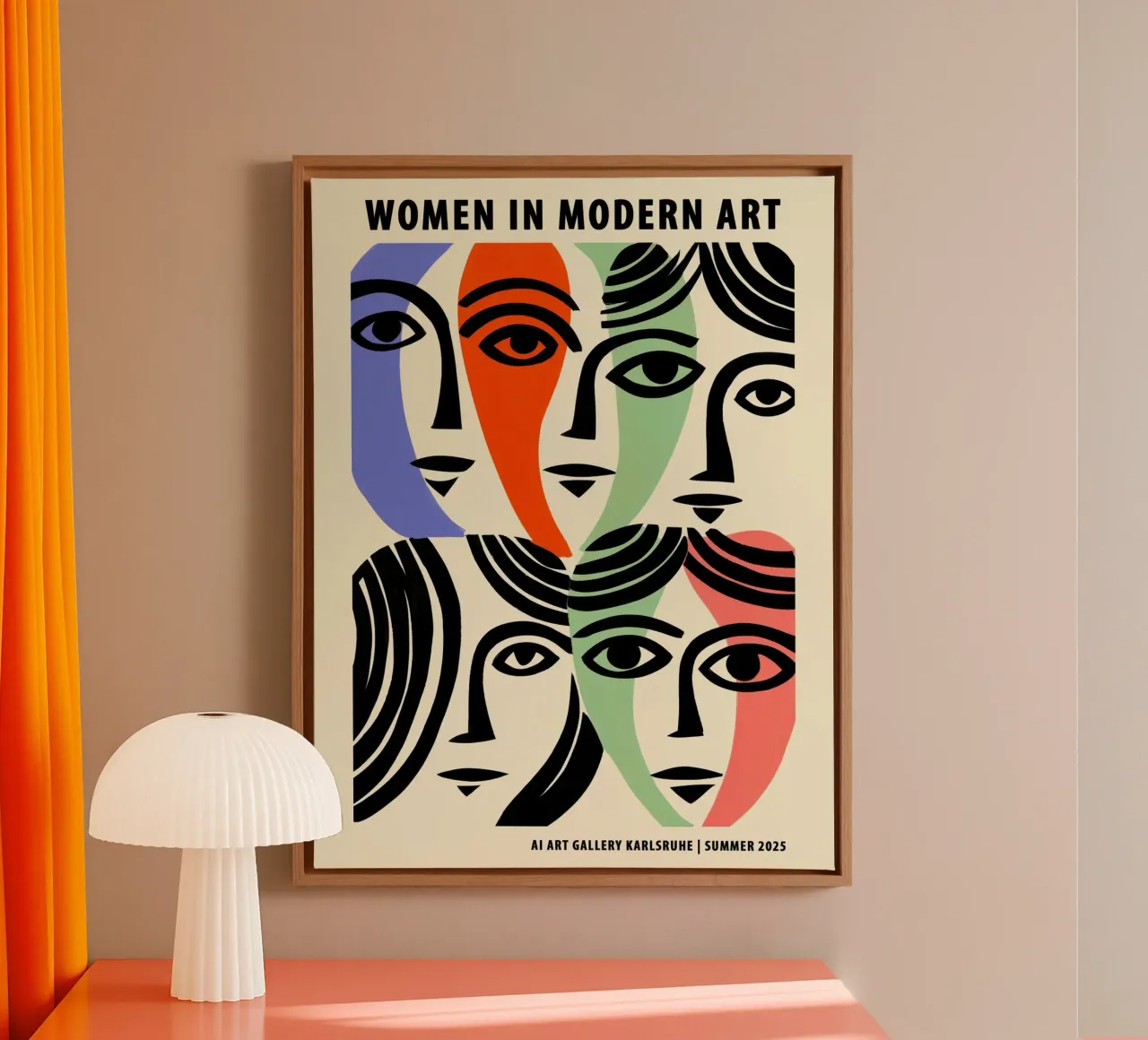 Vrouwen in de moderne kunst | Tentoonstellingsaffiche canvas met Baklijst van Autofocus