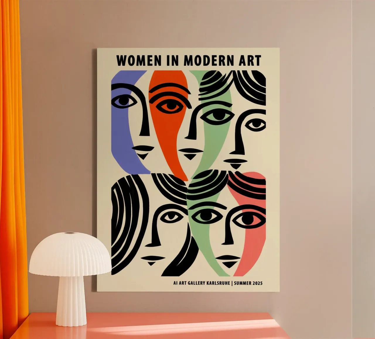 Vrouwen in de moderne kunst | Tentoonstellingsaffiche canvas met Baklijst van Autofocus