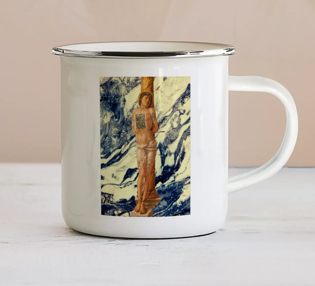 Saint Sebastian tattoo tazza in smalto da PicturaCollage