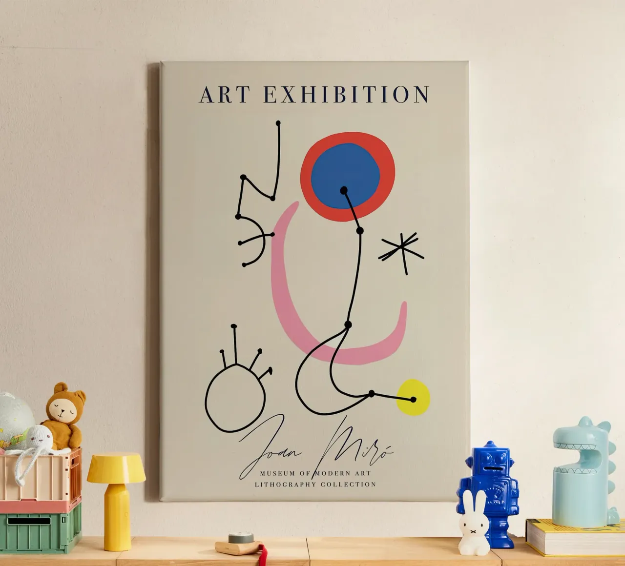 Mostra d'arte Joan Mirò tela con Cornice a cassetta da phillipp veisenberg