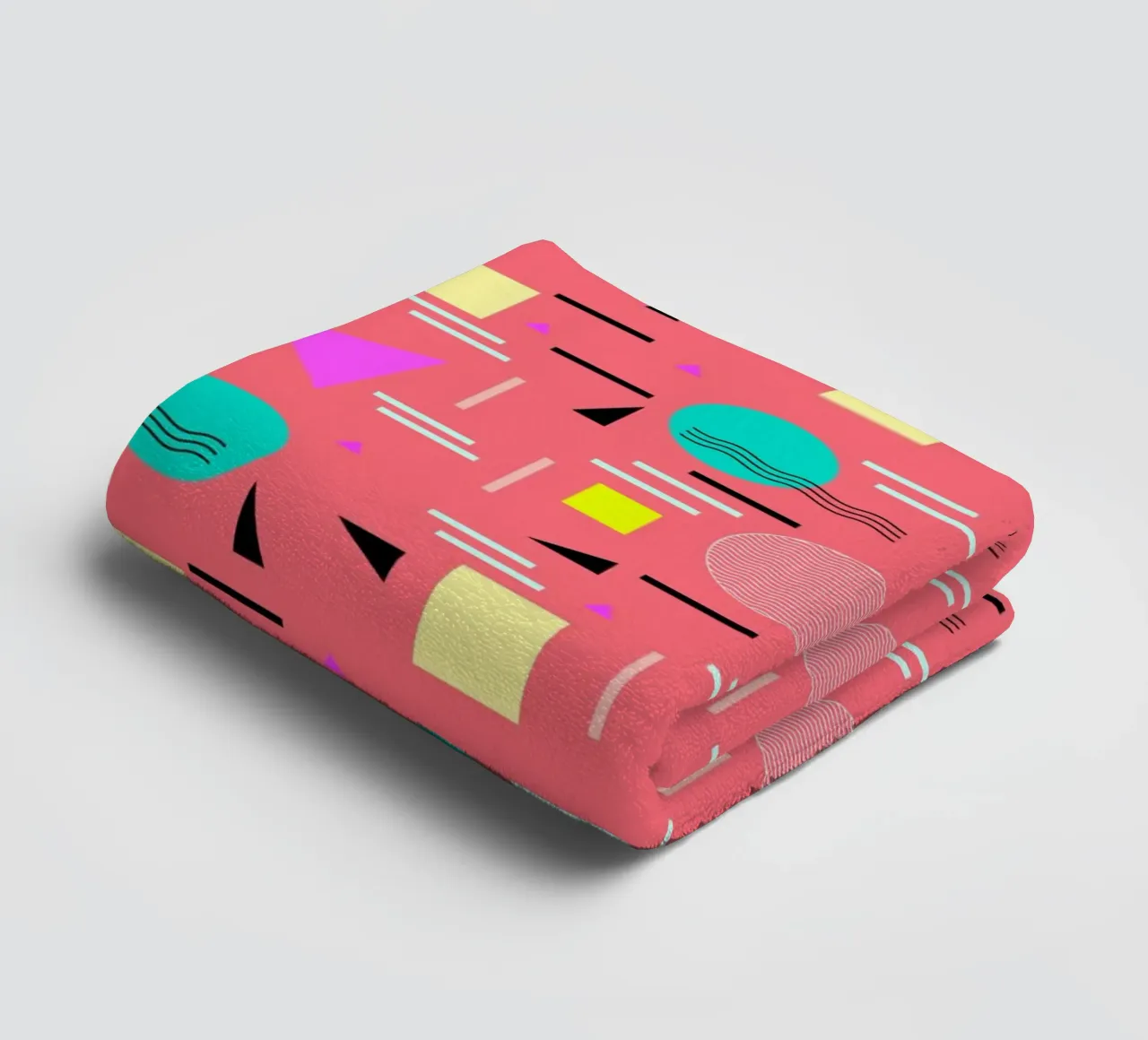 Memphis Forever Coral towel by SilverPegasus